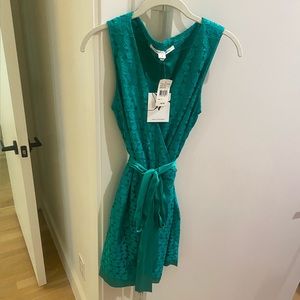 NWT Green DVF lace wrap dress